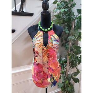 Marciano Women's Multicolor Polyester Round Neck Sleeveless Top Blouse Size XS